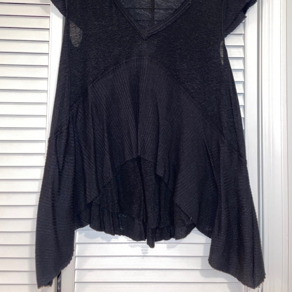 Free People Black Short Sleeve Shirt